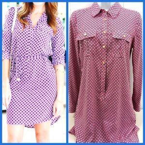Vintage Juicy Couture Silky Printed Shirt Dress 0